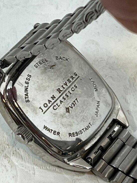 VTG Joan Rivers Classic Collection Crystal Face Silver-Tone Metal Bracelet Watch main image 5